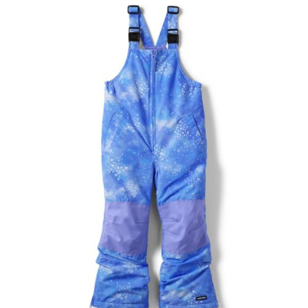 Land's End Squall Insulated Iron Knee Snow Bib Overalls/Pants: Lavender Galaxy
